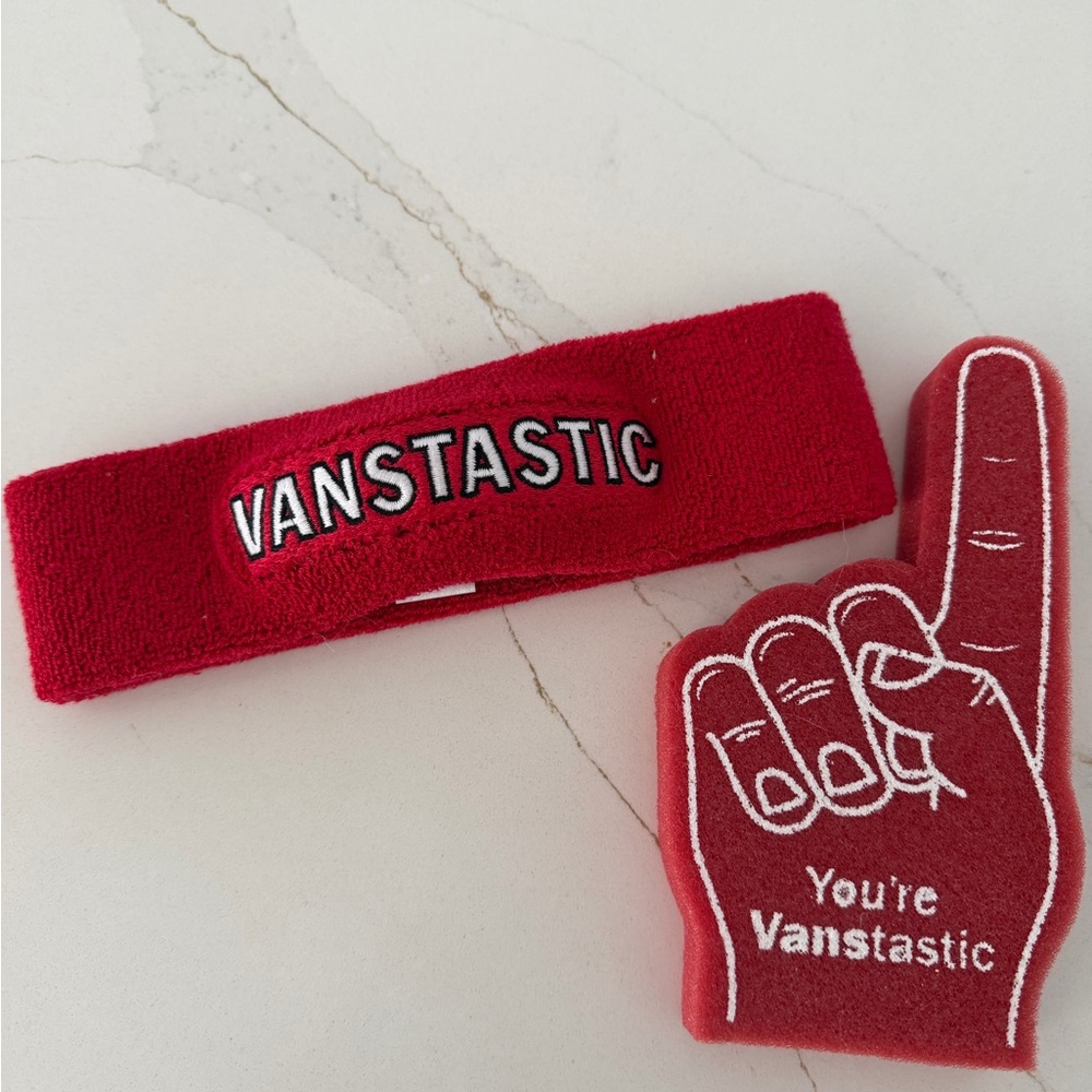Vans Kids Red Headband and Foam Finger Set